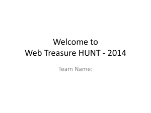 Welcome to Web Treasure HUNT