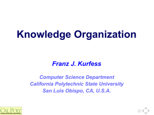 Franz Kurfess: Knowledge Organization