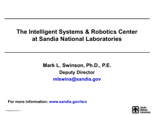 The Intelligent Systems & Robotics Center at Sandia National