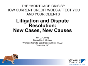 mortgage crisis - Womble Carlyle