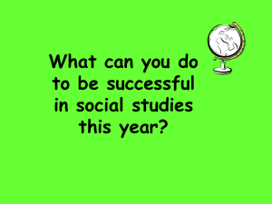 Being Successful in Social Studies