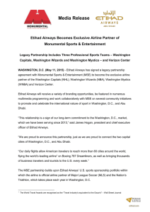 Etihad Airways Becomes Exclusive Airline Partner of Monumental