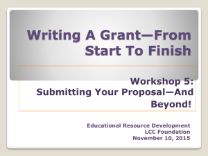 Submitting Your Proposal– And Beyond!