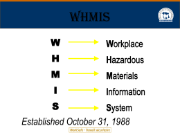 Science 9 WHMIS Lab Safety Info Complete the following worksheet