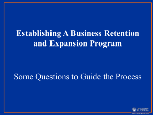 Implementing A Business Retention and Expansion Program