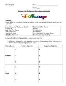 Disney The Media and Stereotypes Activity
