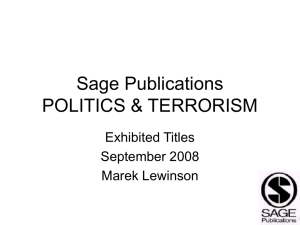 Sage Publications POLITICS & TERRORISM