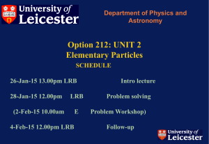 212 Particle Physics Lecture 3