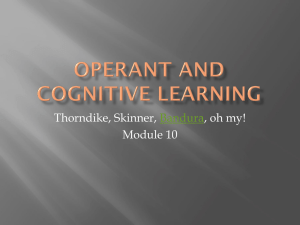 Operant and Cognitive Learning