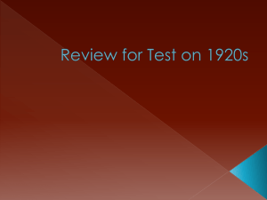 Review for Test on 1920s