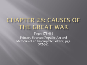 APWH Chapter 28 Causes of the Great War Lecture