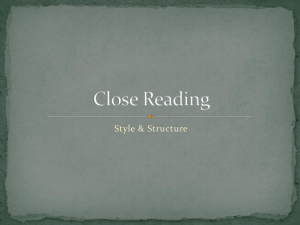 Structure & Style Close Reading Lens