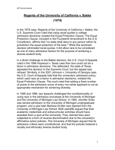 Bakke v. Regents of the University of California