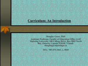 Curriculum - Nipissing University Word