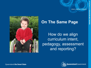 ON THE SAME PAGE How do we align curriculum intent, pedagogy