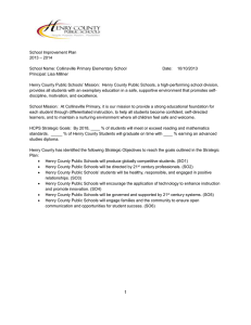 School Improvement Plan 2013 – 2014 School Name: Collinsville