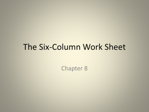 The Six-Column Work Sheet