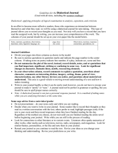 Guidelines for the Dialectical Journal