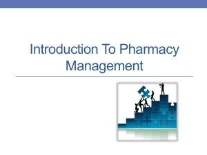 Introduction To Pharmacy Management