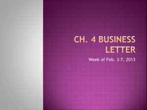 Ch. 4 Business Letter