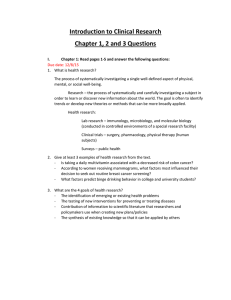 Chapter 1, 2 and 3 Answers