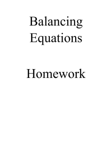 Balancing Equations Homework