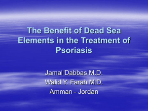 The Benefit of Dead Sea Elements in the Treatment of Psoriasis