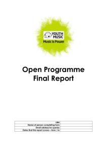 Youth Music Open Programme Final Report 11_12 For PC
