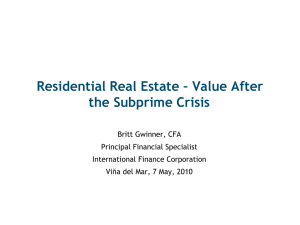 Residential Real Estate - Value After the Subprime Crisis