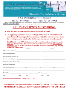 2015 Tax Information Sheet (download)