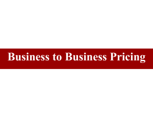 Pricing Considerations in B2B Markets
