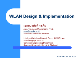 Wireless LAN Infrastructure - Department of Computer Engineering