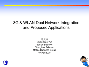 3G & WLAN Dual Network Integration and Proposed Applications