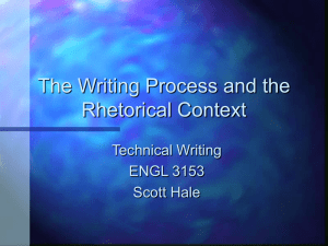 The Writing Process and the Rhetorical Context