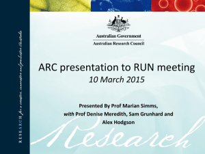 ARC presentation to RUN meeting