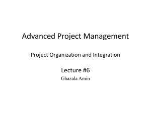 Project Management Fundamentals Project Organization and