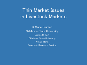 Thin Market Issues in Livestock Markets