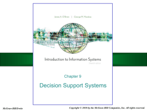 Decision Support Systems - McGraw Hill Higher Education