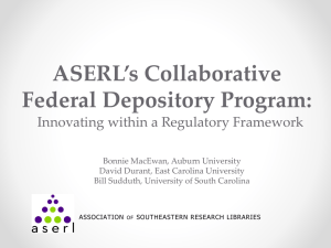 ASERL Collaborative Federal Depository Program