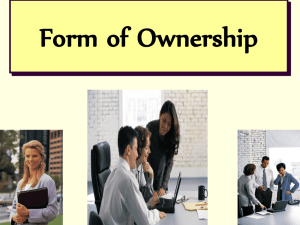 3rd Chapter Forms of Ownership