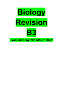 B3 revision notes - Mr Tasker