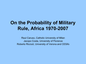 On the Probability of Military Rule, Africa 1970-2007