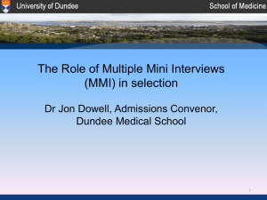 introduction to dundee's mmi process