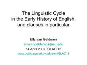 The Linguistic Cycle in the Early History of English, clauses in