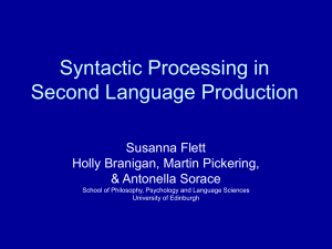 The representation and processing of syntactic structures in second