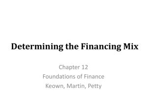 Determining the Financing Mix