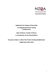 Change of Ownership Application form