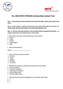 ELL AND INTO STIRLING Scholarship Contest Test