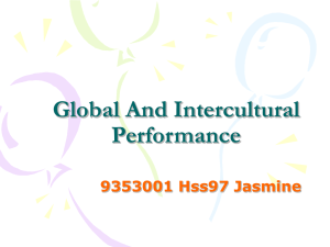 Oral-Global and Intercultural Performance