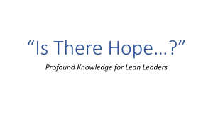 Is There Hope - PK for Lean Leaders